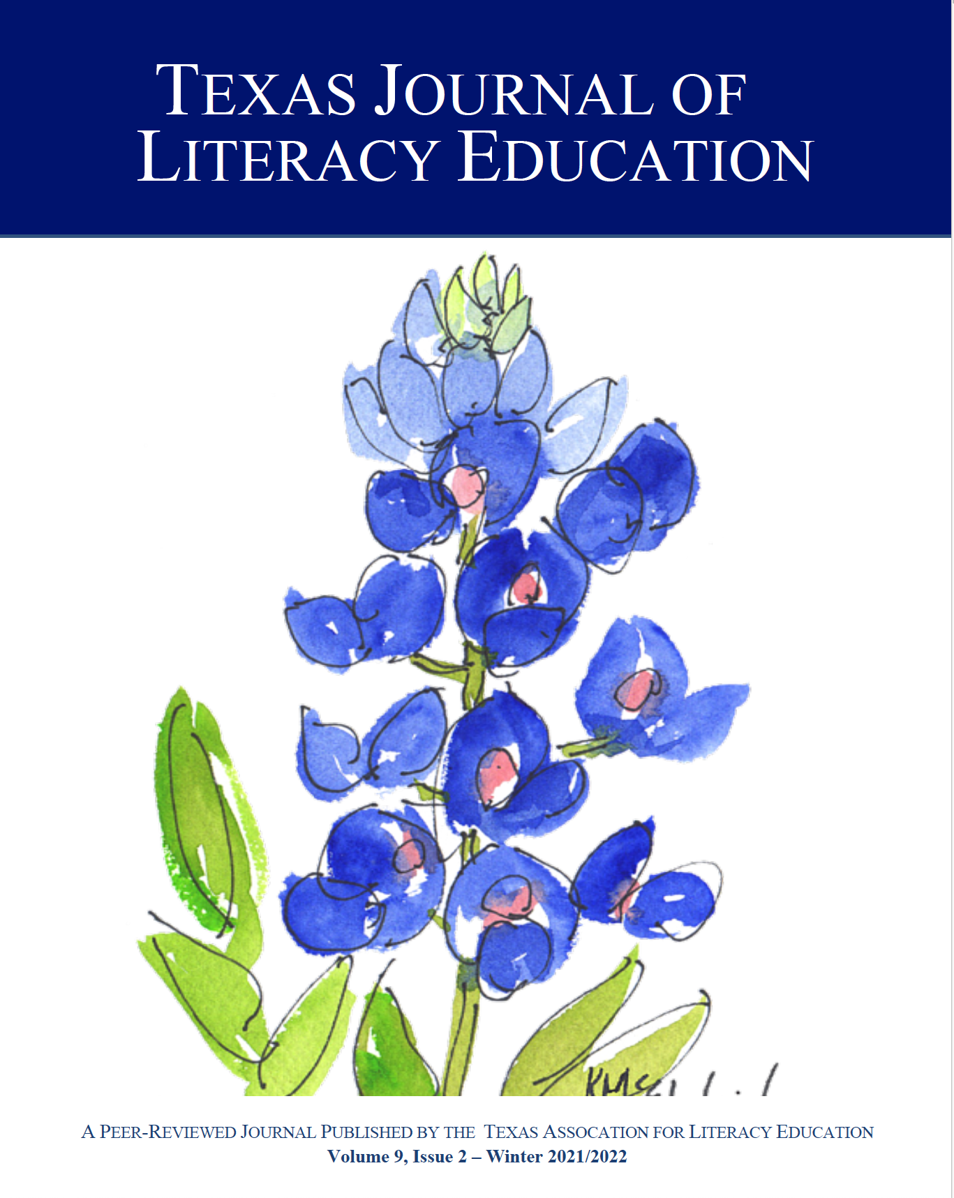 Cover page with watercolor of bluebonnets